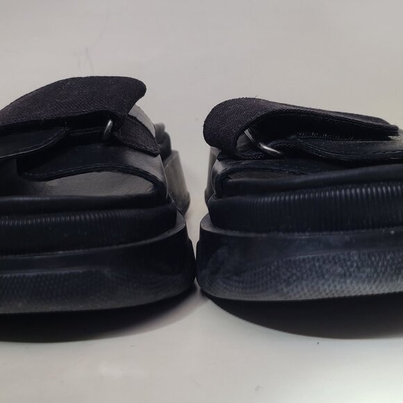 MIA 80's Chunky Platform Slide Black Sandals US 8.5 Retro Style - Picture 13 of 16